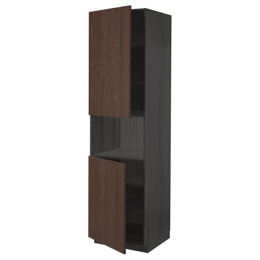 METOD, ψηλό ντουλάπι για φούρνο μικροκυμάτων με 2 πόρτες/ράφια, 60x60x220 cm, 894.680.99