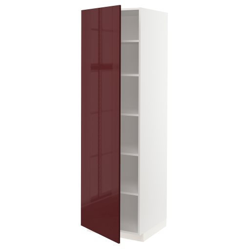 METOD, ψηλό ντουλάπι με ράφια, 60x60x200 cm, 894.688.53