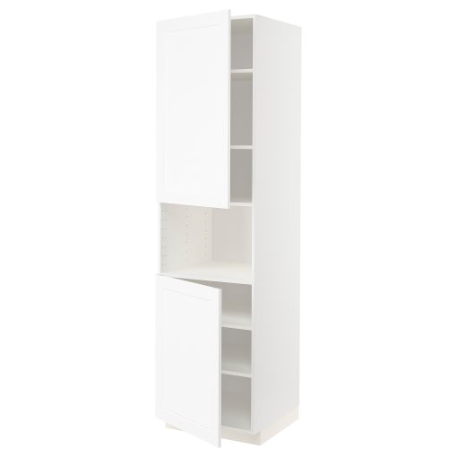 METOD, high cabinet for microwave with 2 doors/shelves, 60x60x220 cm, 894.735.43