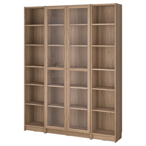 BILLY/OXBERG, bookcase combination with glass doors, 160x202 cm, 894.835.42