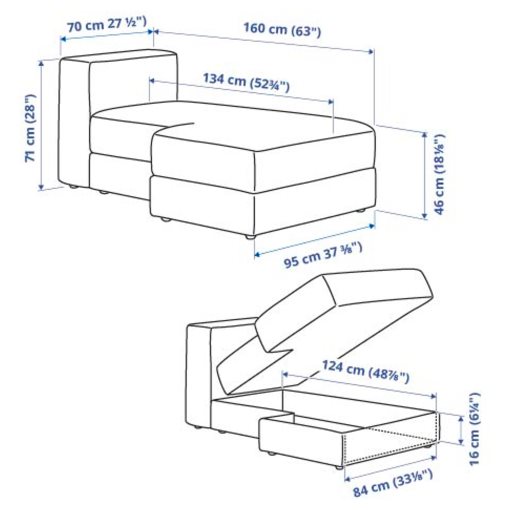 JÄTTEBO, chaise longue module, left, 894.852.87