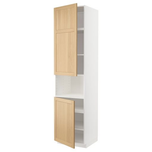 METOD, high cabinet for microwave with 2 doors/shelves, 60x60x240 cm, 895.094.48