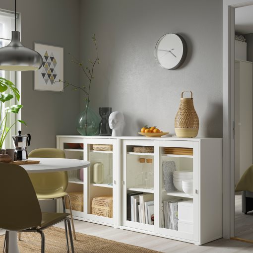 VIHALS, storage combination with glass doors, 190x37x90 cm, 895.212.09