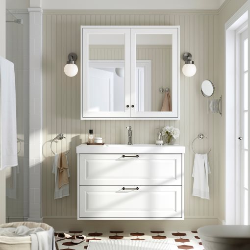 TANNFORSEN/ORRSJON, βάση νιπτήρα με συρτάρια/νιπτήρα/μπαταρία, 102x49x69 cm, 895.213.32