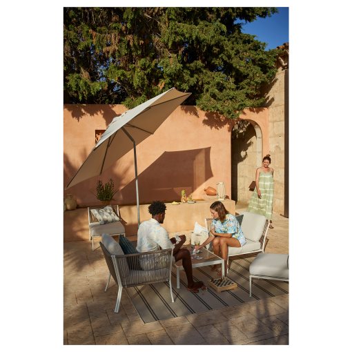 JOGGESÖ/IGGÖN, tilting parasol with base, 300 cm, 895.762.11