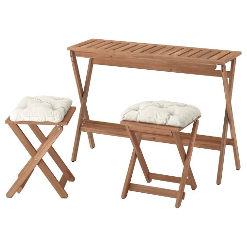 NÄMMARÖ, table and 2 stools, folding/outdoor, 108x37 cm, 895.826.55