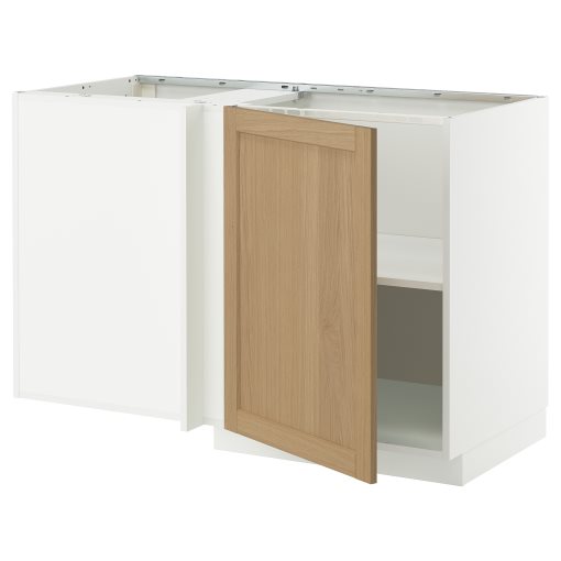 METOD, corner base cabinet with shelf, 128x68 cm, 895.850.22