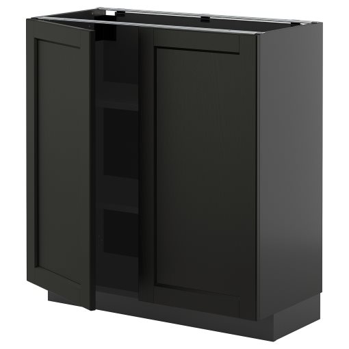 METOD, base cabinet with shelves/2 doors, 80x37 cm, 895.879.07