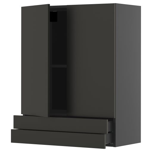 METOD/KNIVSHULT, ντουλάπι τοίχου με 2 πόρτες/2 συρτάρια, 80x100 cm, 895.885.15