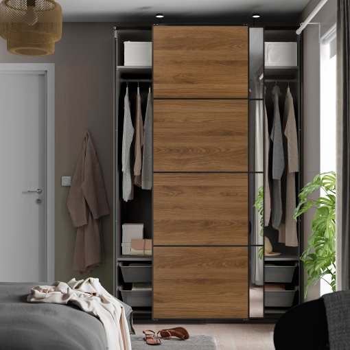 PAX/MEH/AULI, wardrobe with sliding doors, 150x66x236 cm, 896.085.42