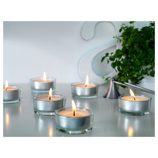 GLIMMA, unscented candle in metal cup, 24 pack, 901.083.60