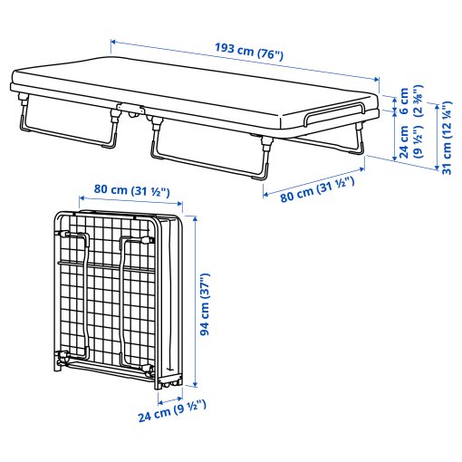 NORRUDDEN, guest bed, 80x193 cm, 905.313.54