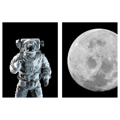 PJÄTTERYD, picture/See you in outer space/set of 2, 28x38 cm, 905.331.31