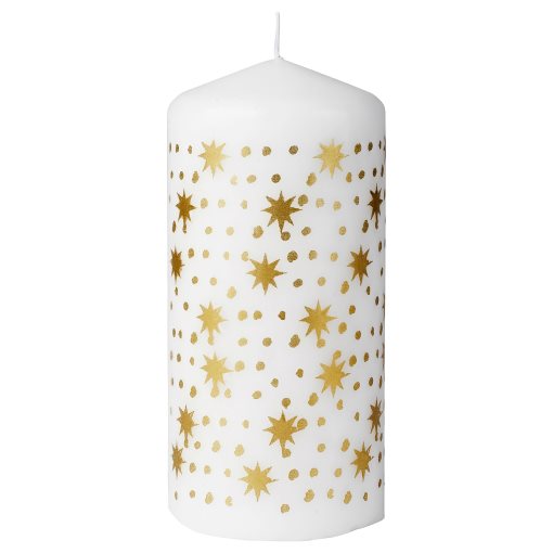 VINTERFINT, unscented pillar candle, 14 cm, 905.519.07
