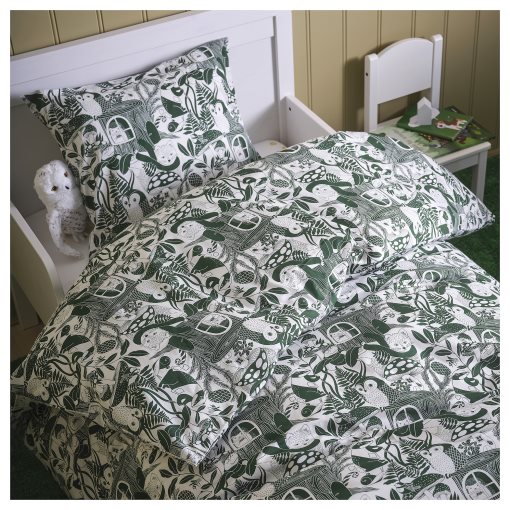 SKOGSDUVA, duvet cover and pillowcase/forest pattern, 150x200/50x60 cm, 905.768.04