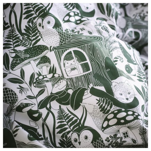 SKOGSDUVA, duvet cover and pillowcase/forest pattern, 150x200/50x60 cm, 905.768.04