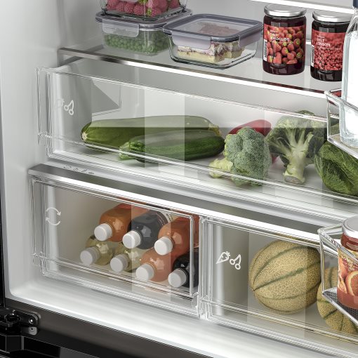 RIBBENÅS, french door fridge/freezer/IKEA 700 freestanding/347/169 l, 905.807.59