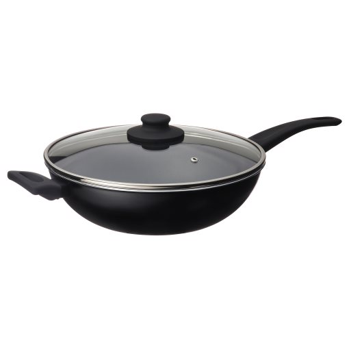 HEMLAGAD, wok with lid non-stick coating, 28 cm, 905.809.19