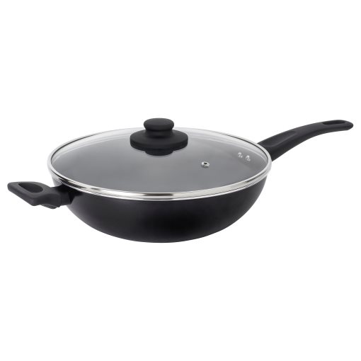HEMLAGAD, wok with lid non-stick coating, 28 cm, 905.809.19