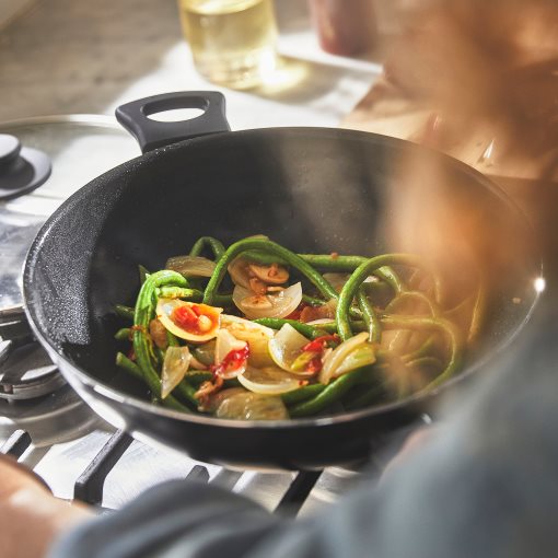 HEMLAGAD, wok with lid non-stick coating, 28 cm, 905.809.19