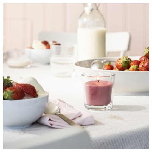 BLODBOK, αρωματικό κερί σε ποτήρι/φράουλα, 25 ώρες, 905.826.64