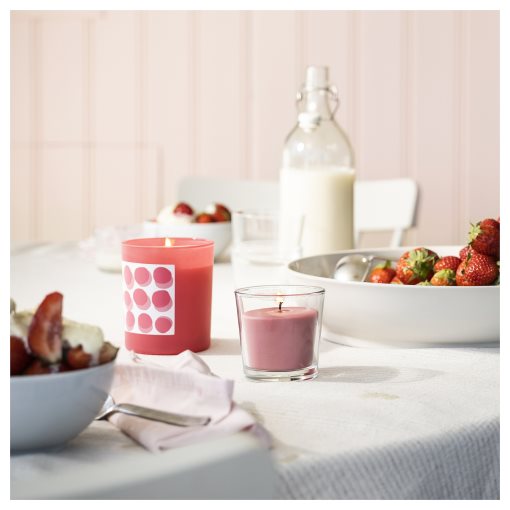 BLODBOK, αρωματικό κερί σε ποτήρι/φράουλα, 25 ώρες, 905.826.64