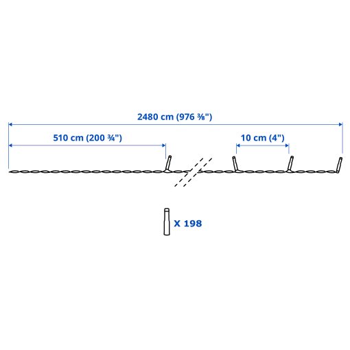 GETKÅL, γιρλάντα φωτισμού με ενσωματωμένο φωτισμό LED/ρυθμιζόμενο χρώμα/εξωτερικού χώρου, 24.8 m, 906.028.79