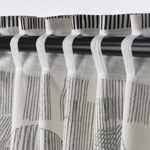 TEMPELFLY, curtains with heading tape/1 pair, 145x300 cm, 906.078.67