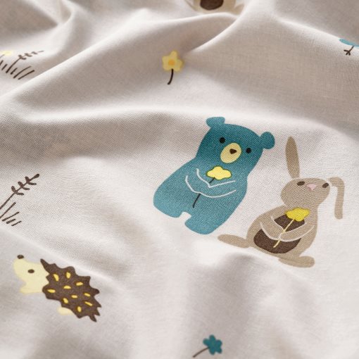 LEN, duvet cover 1 pillowcase for cot, 110x125/35x55 cm, 906.288.17