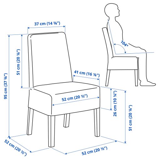 BERGMUND, καρέκλα με κάλυμμα μεσαίου μάκρους, 993.845.94