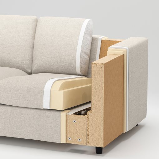 VIMLE, τριθέσιος καναπές με σεζλόνγκ με κεφαλάρι, 993.991.33