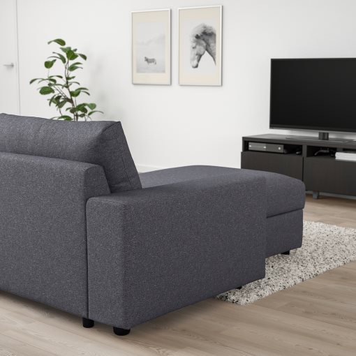 VIMLE, 3-seat sofa with chaise longue with wide armrests, 994.012.92