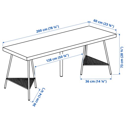 LAGKAPTEN/TILLSLAG, desk, 200x60 cm, 994.176.79