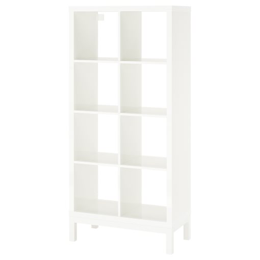 KALLAX, shelving unit with underframe/high-gloss, 77x164 cm, 994.426.45