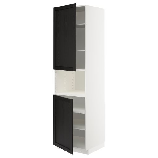 METOD, high cabinet for microwave with 2 doors/shelves, 60x60x220 cm, 994.668.01