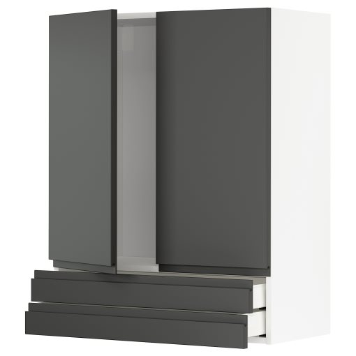 METOD/MAXIMERA, wall cabinet with 2 doors/2 drawers, 80x100 cm, 994.689.42