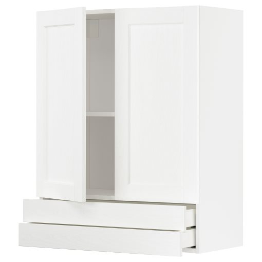 METOD/MAXIMERA, ντουλάπι τοίχου με 2 πόρτες/2 συρτάρια, 80x100 cm, 994.732.79