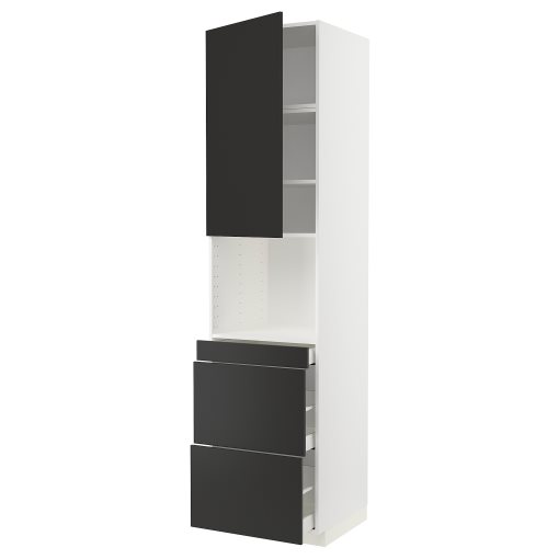METOD, high cabinet for microwave combi with door/3 drawers, 60x60x240 cm, 994.990.24