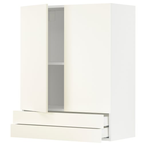 METOD, wall cabinet with 2 doors/2 drawers, 80x100 cm, 995.069.77