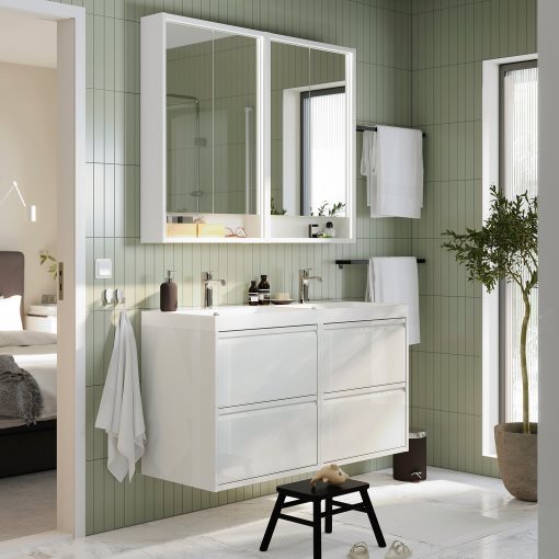 ANGSJON/BACKSJON, wash-stand/wash-basin/taps, 122x49x69 cm, 995.285.35