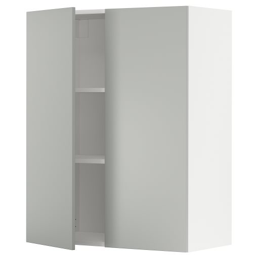 METOD, wall cabinet with shelves/2 doors, 80x100 cm, 995.383.65