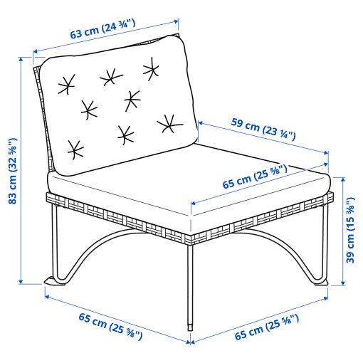 JUTHOLMEN, easy chair outdoor, 65x73x83 cm, 995.782.24
