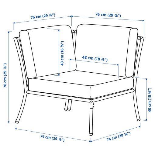 SEGERÖN, corner section with cushion, outdoor, 995.856.82