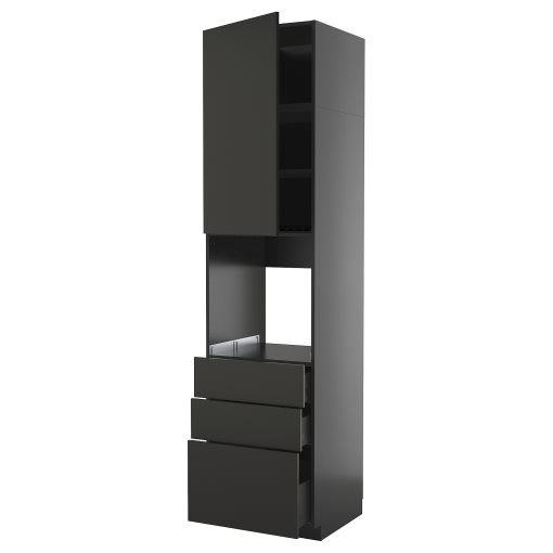 METOD/KNIVSHULT, high cabinet for oven with door/3 drawers, 60x60x240 cm, 995.867.47