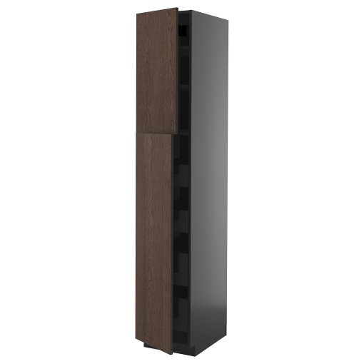 METOD/KNIVSHULT, ψηλό ντουλάπι με 2 πόρτες/4 συρτάρια, 40x60x220 cm, 995.883.17