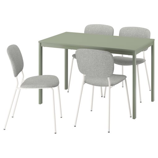 VIHALS, table and 4 chairs, 120/180x74 cm, 995.899.63