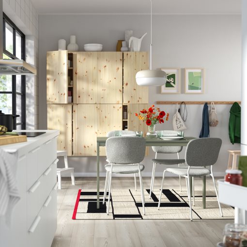 VIHALS, table and 4 chairs, 120/180x74 cm, 995.899.63