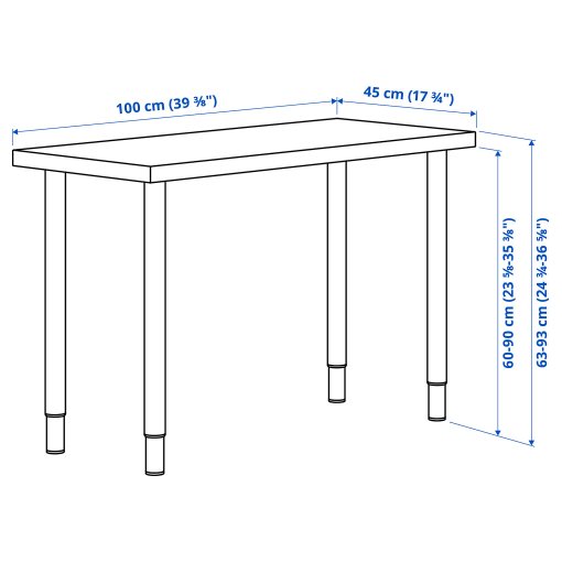 LINNMON/OLOV, desk, 100x45 cm, 995.902.21