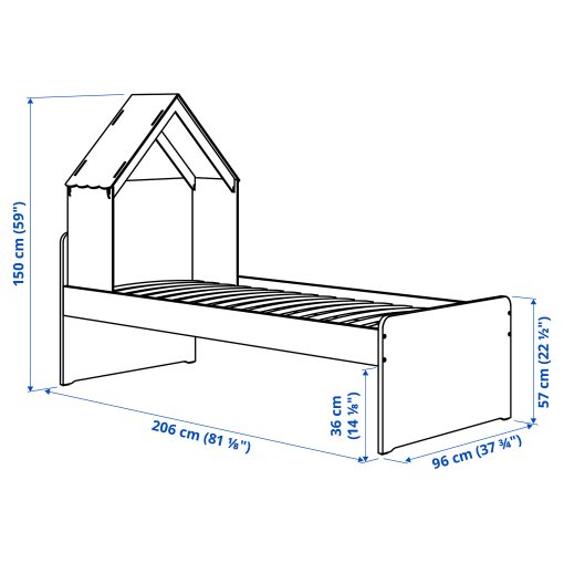 SLÄKT, σκελετός κρεβατιού με αξεσουάρ κρεβατιού, 90x200 cm, 996.084.19