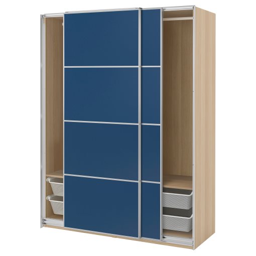 PAX/MEHAMN, wardrobe with sliding doors, 150x66x201 cm, 996.085.46